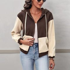 Photo: Women's Hooded Colour Block Fleece Jacket | Seoden London — view 4