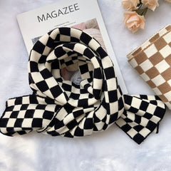 Photo: Chelsea Checkerboard Knitted Scarf | Seoden London — view 5