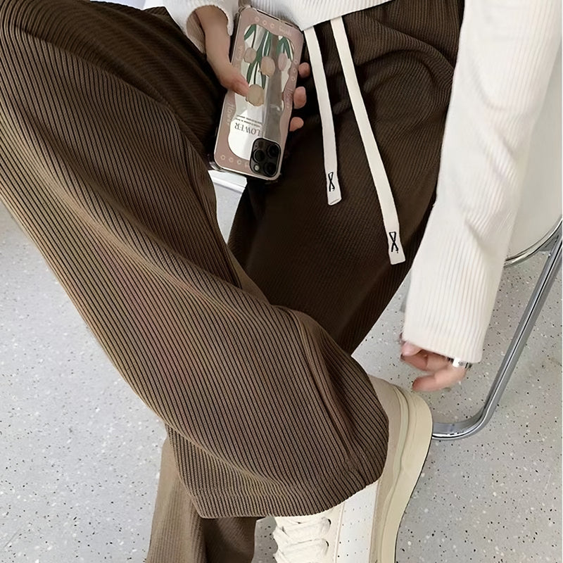 Photo: Camilla Ribbed Wide-Leg Trousers | Seoden London