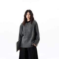 Photo: Aran-Style Cable Knit Henley Jumper | Seoden London — view 1