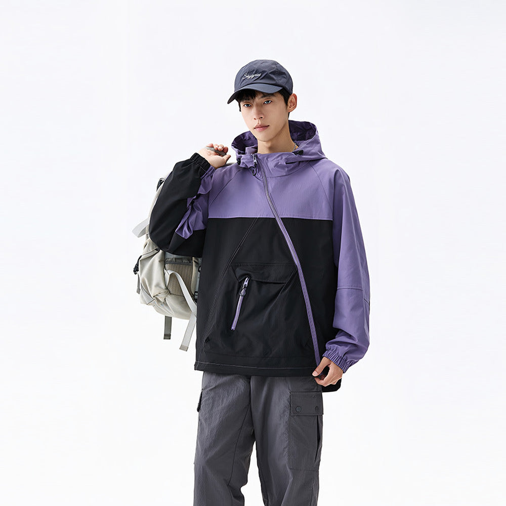 Photo: Hakone Diagonal-Zip Colour-Block Anorak | Seoden London