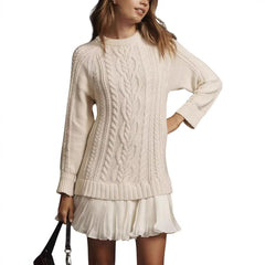 Photo: Women's Cable Knit Jumper Dress with Ruffle Hem | Seoden London — view 2