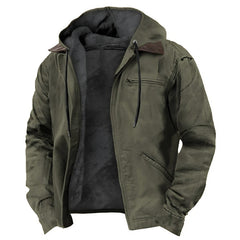 Photo: Men's Hooded Fleece Lined Cotton Jacket | Seoden London — view 12