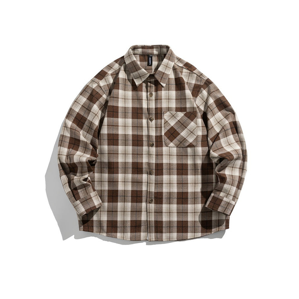 Photo: Men's Herringbone Flannel Check Overshirt | Seoden London