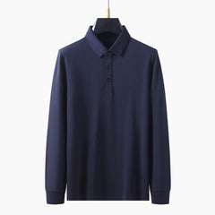 Photo: Capri Notch-Collar Long Sleeve Polo | Seoden London — view 9