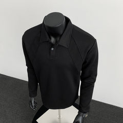 Photo: Men's Long Sleeve Cotton Polo Shirt | Seoden London — view 9