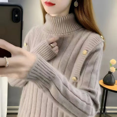 Photo: Women's Relaxed Roll Neck Jumper | Seoden London — view 7