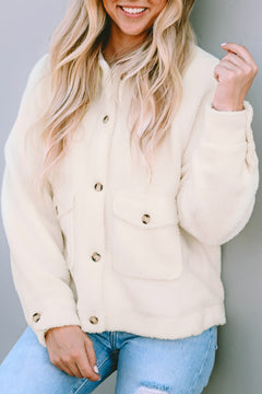 Photo: Women's Sherpa Fleece Jacket with Flap Pockets | Seoden London — view 6