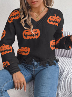 Photo: Pumpkin Patch Distressed V-Neck Jumper | Seoden London — view 8