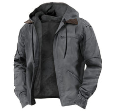 Photo: Men's Hooded Fleece Lined Cotton Jacket | Seoden London — view 7