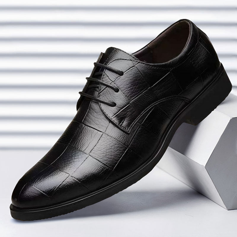 Photo: Kensington Leather-Look Derby Dress Shoes | Seoden London