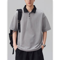 Photo: Men's Washed Cotton Polo Shirt | Seoden London — view 2