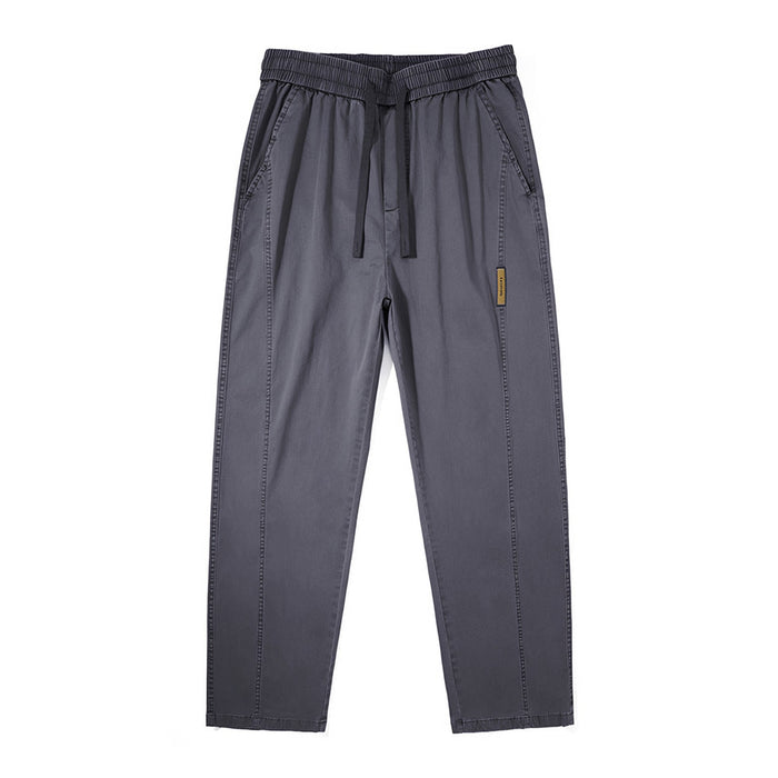 Men's Cotton Drawstring Straight Leg Trousers