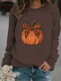 Photo: Leopard Bow Pumpkin Sweatshirt | Seoden London — view 10