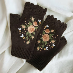 Photo: Honeybee Embroidered Fingerless Gloves | Seoden London — view 1