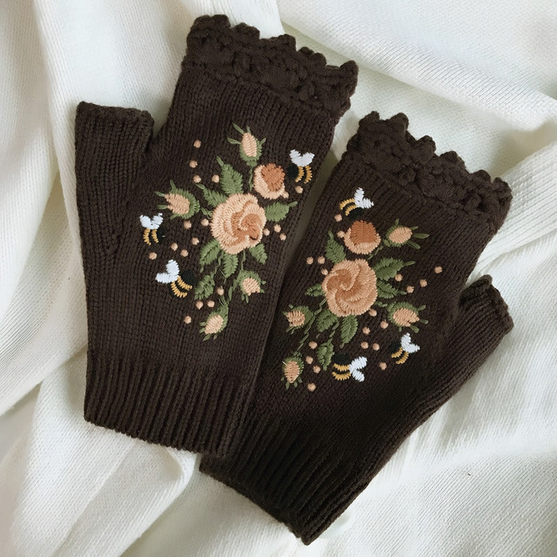 Photo: Honeybee Embroidered Fingerless Gloves | Seoden London
