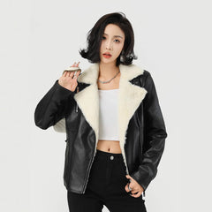 Photo: Camden Faux Leather Shearling Aviator Jacket | Seoden London — view 2
