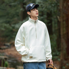 Photo: Men's Cotton Half Zip Collared Sweatshirt | Seoden London — view 3