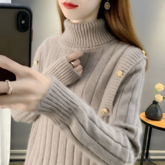 Photo: Women's Relaxed Roll Neck Jumper | Seoden London — view 4
