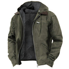 Photo: Men's Hooded Fleece Lined Cotton Jacket | Seoden London — view 3