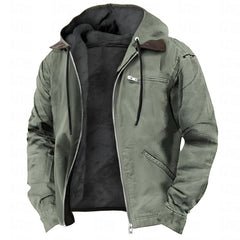 Photo: Men's Hooded Fleece Lined Cotton Jacket | Seoden London — view 9