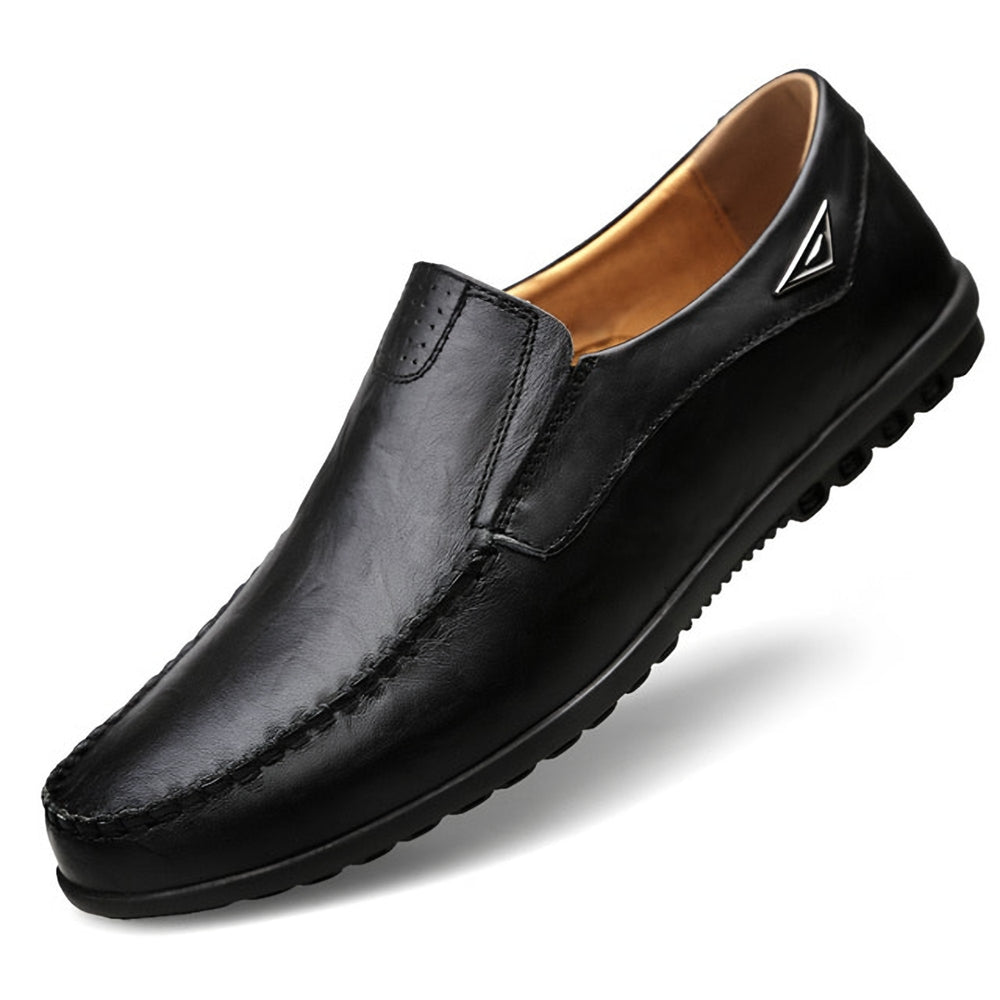 Photo: Men's Black Leather Slip On Loafers | Seoden London