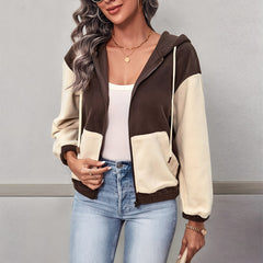Photo: Women's Hooded Colour Block Fleece Jacket | Seoden London — view 6