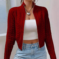 Photo: Women's Cable Knit Zip Cardigan | Seoden London — view 4