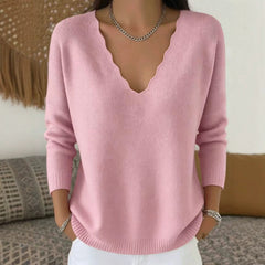 Photo: Women's Soft Wool Blend V-Neck Jumper | Seoden London — view 1