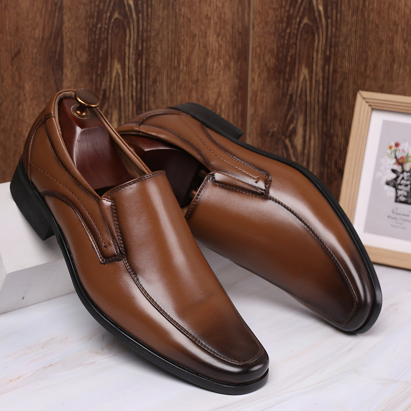 Photo: Savile Leather-Look Slip-On Dress Shoes | Seoden London