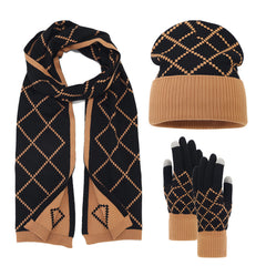 Photo: Nordic Diamond Knit Hat, Scarf and Gloves Set | Seoden London — view 3