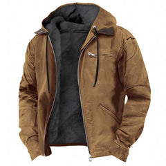 Photo: Men's Hooded Fleece Lined Cotton Jacket | Seoden London — view 6