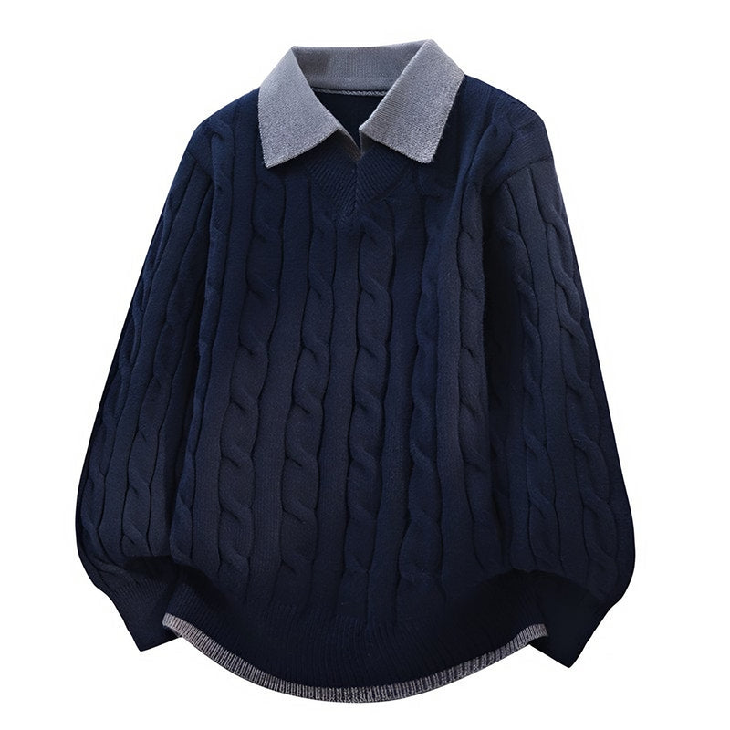 Photo: Winchester Cable Knit Collared Sweater | Seoden London