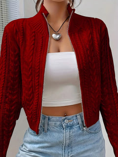 Photo: Women's Cable Knit Zip Cardigan | Seoden London — view 9