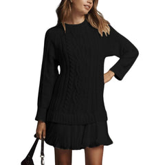 Photo: Women's Cable Knit Jumper Dress with Ruffle Hem | Seoden London — view 4