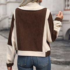 Photo: Women's Colour Block Sherpa Fleece Jacket | Seoden London — view 5