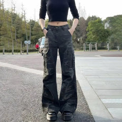 Photo: Women's Camo Cargo Trousers in Cotton | Seoden London — view 2