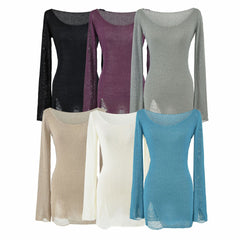 Photo: Aurelia Distressed Fine-Knit Long Top | Seoden London — view 2