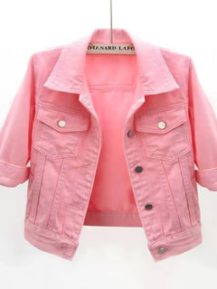 Photo: Women's Plus Size Cropped Denim Jacket | Seoden London — view 10