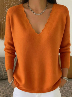 Photo: Women's Soft Wool Blend V-Neck Jumper | Seoden London — view 8