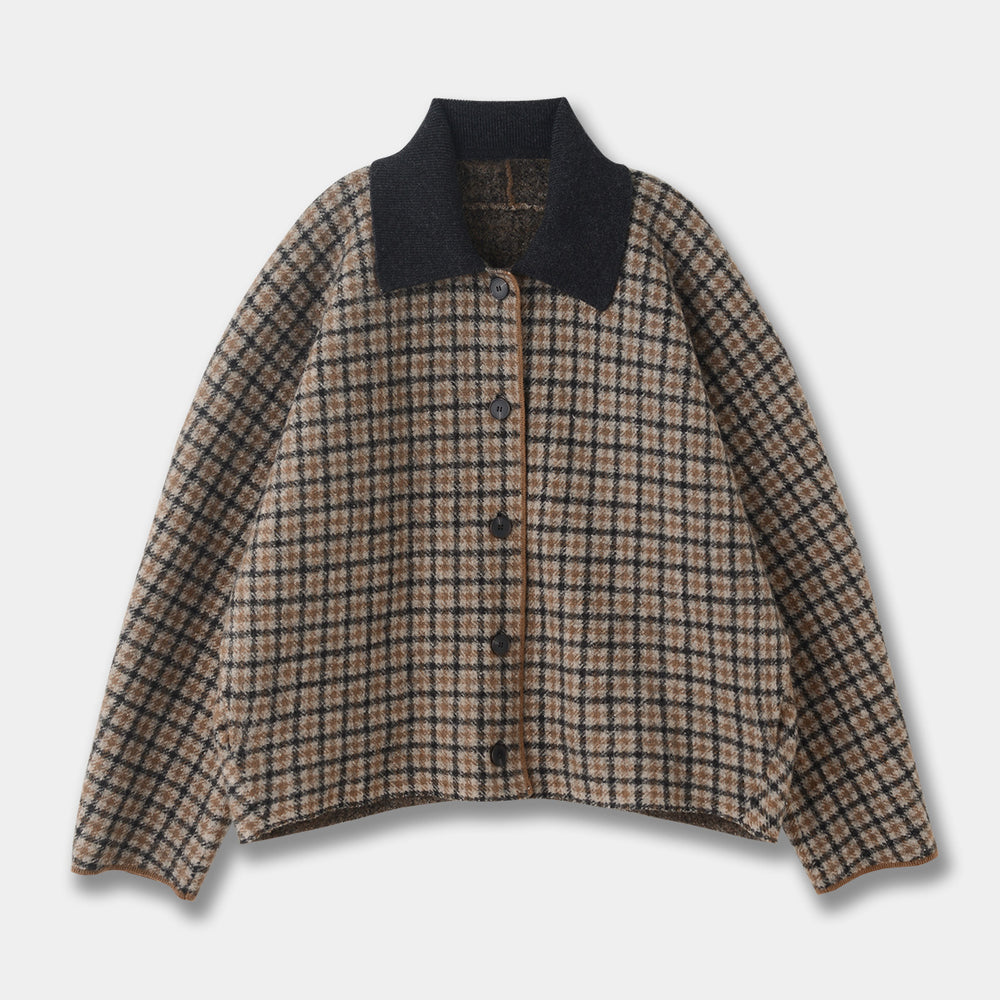 Photo: Women's Wool Plaid Knit Jacket and Mini Skirt | Seoden London