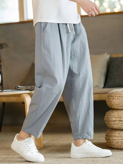 Photo: Women's Plus Size Linen Drawstring Trousers | Seoden London — view 2