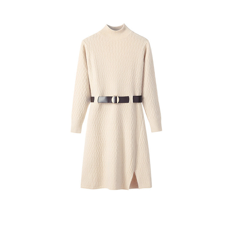 Photo: Women's Belted Cable Knit Jumper Dress | Seoden London