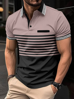 Photo: Men's Jacquard Collar Polo Shirt | Seoden London — view 7