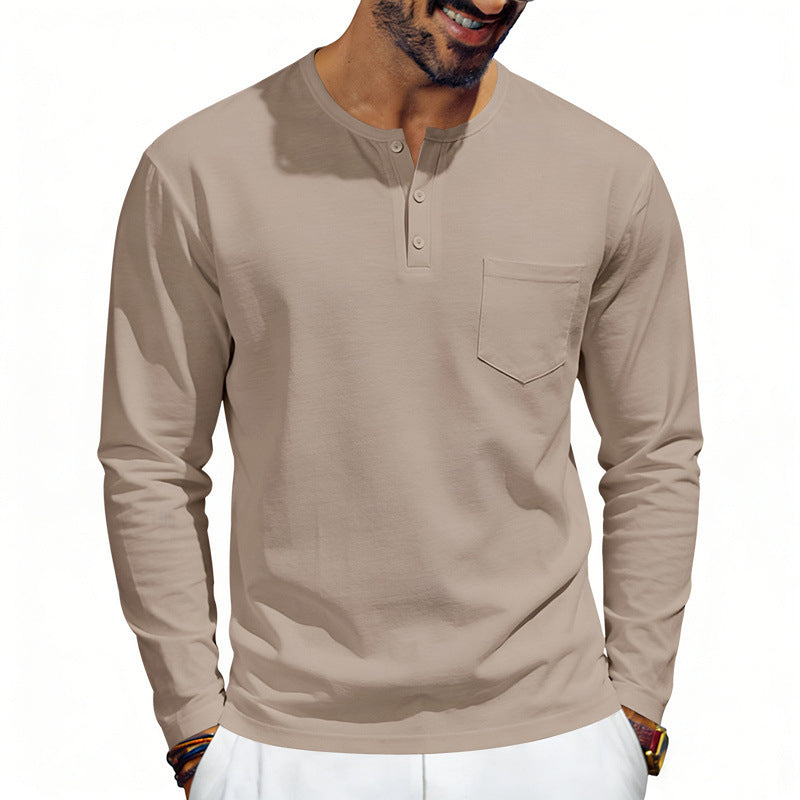 Photo: Henley Long Sleeve Top with Chest Pocket | Seoden London