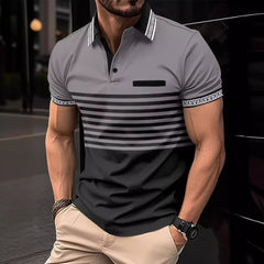 Photo: Men's Jacquard Collar Polo Shirt | Seoden London — view 2