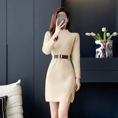 Photo: Women's Belted Cable Knit Jumper Dress | Seoden London — view 5