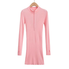 Photo: Women's Half Zip Knitted Jumper Dress | Seoden London — view 2