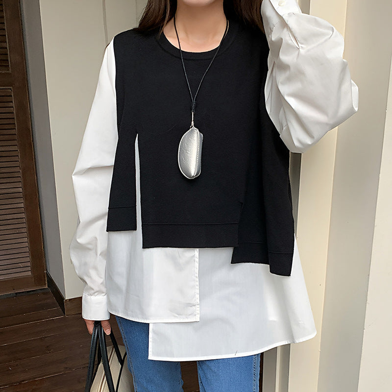 Photo: Women's Plus Size Wool Colour Block Jumper | Seoden London