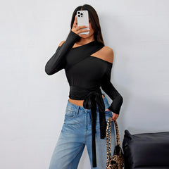 Photo: Ibiza Cut-Out Shoulder Wrap Top | Seoden London — view 6